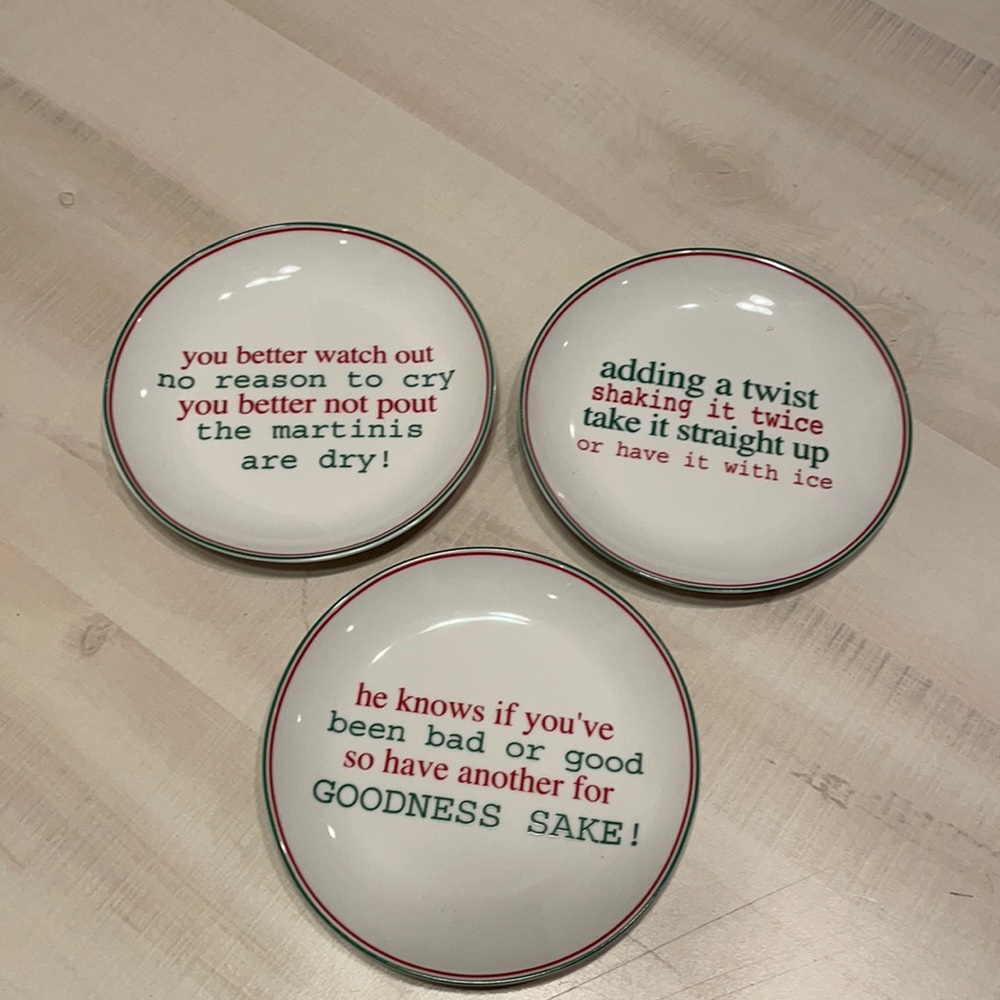 2005 3 Christmas Boston Warehouse Anna Maria Plates
